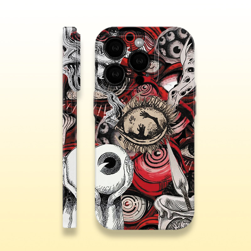 小众克苏鲁眼睛创意恶搞菲林手机壳亮面适用苹果16promax红米k70华为MATE60硬壳VIVOX200苹果15OPPOFINDX8s20