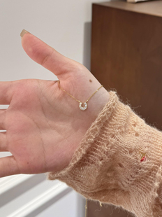 S925纯银淡人马蹄设计感锁骨链轻奢百搭气质感项链