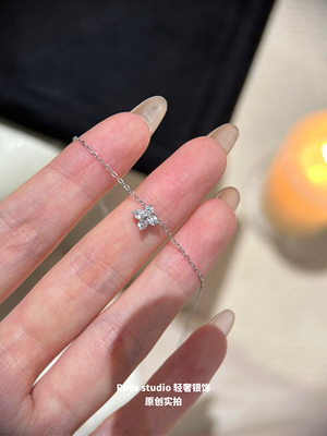 S925纯银轻奢爆款幸运星星单颗吊坠银色高级感项链