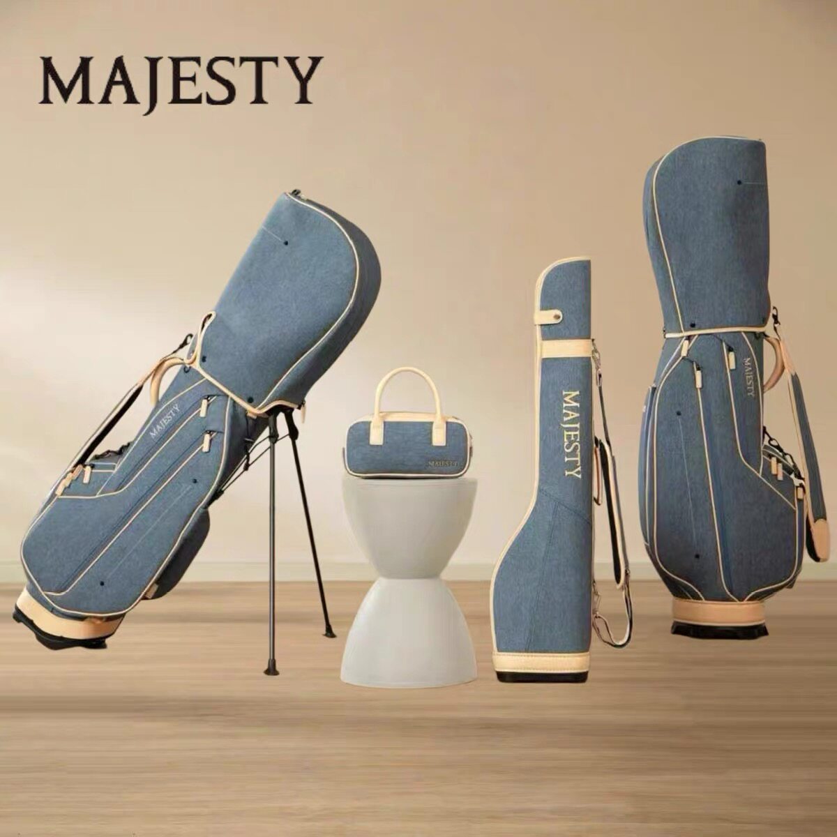 MAJESTY玛嘉斯蒂高尔夫球包男女士支架包手提包枪包牛仔蓝26新款