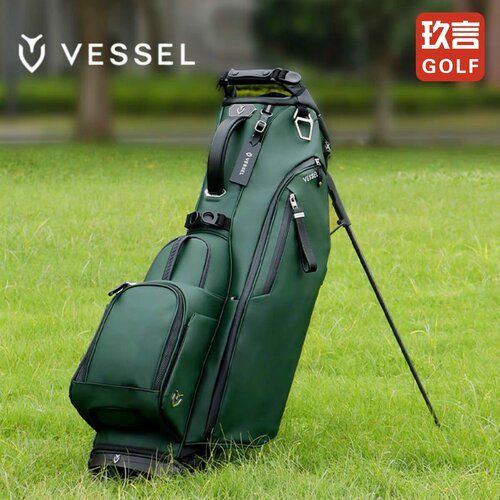 新款VESSEL高尔夫支架包PlayerV皮革防水轻便男女士球包8.5寸6格