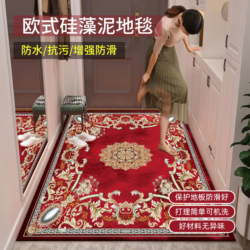欧式硅藻泥门厅入户门垫蹭脚垫可裁剪玄关垫满铺地垫过道走廊地毯