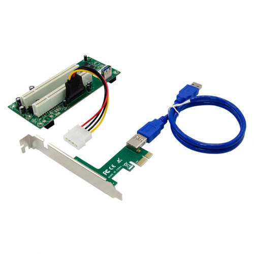 PCI-E 1X转PCI卡槽扩展卡1进2出PCIE转PCI转接卡显卡延长线一拖二