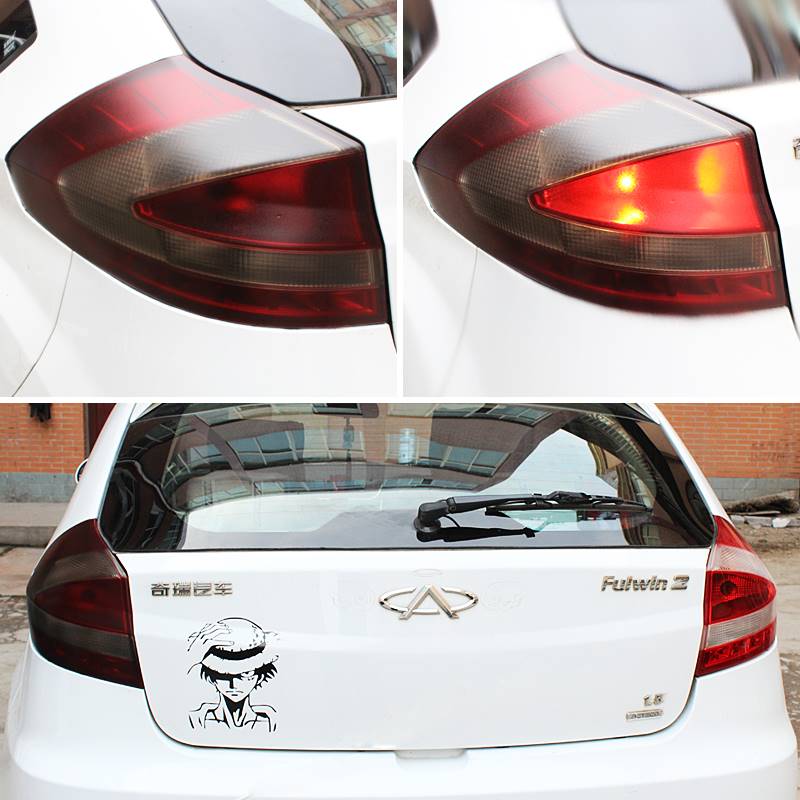 尾灯熏黑喷漆汽车后车灯改色磨砂黑漆大灯透光贴膜改装可撕喷膜漆