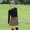 速干上衣网球服裙子女 女运动T恤显瘦黑色长袖 ZG6高尔夫女装 球服装