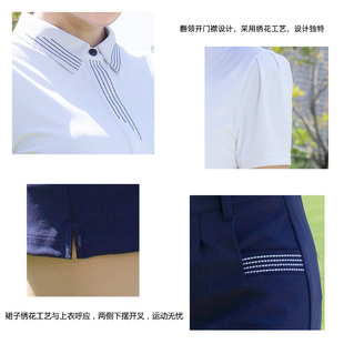 春夏ZG 高端翻领宝蓝防走光短裙子 女球服女装 6高尔夫服装