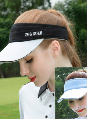 新款ZG6高尔夫户外运动球帽防晒时尚空顶帽白浅蓝色遮阳帽子