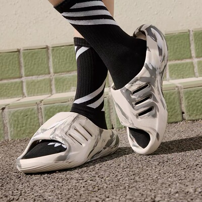 Adidas/阿迪达斯正品三叶草男女泡沫套入式透气运动拖鞋JH8018
