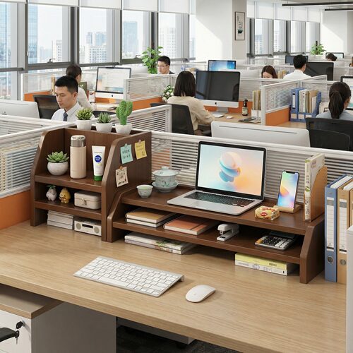 办公室桌工位双层电脑台式增高架