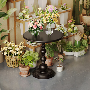 铁艺花架轻奢高级感不占地方鲜花店落地式置物架阳台植物摆放桌子