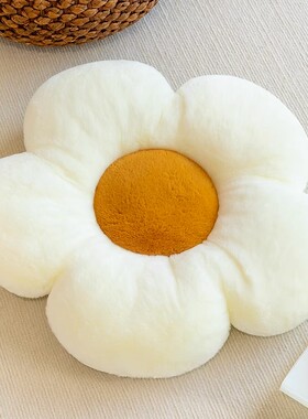 ins风太阳花抱枕沙发客厅白色花朵飘窗靠垫花瓣靠背现代轻奢床头
