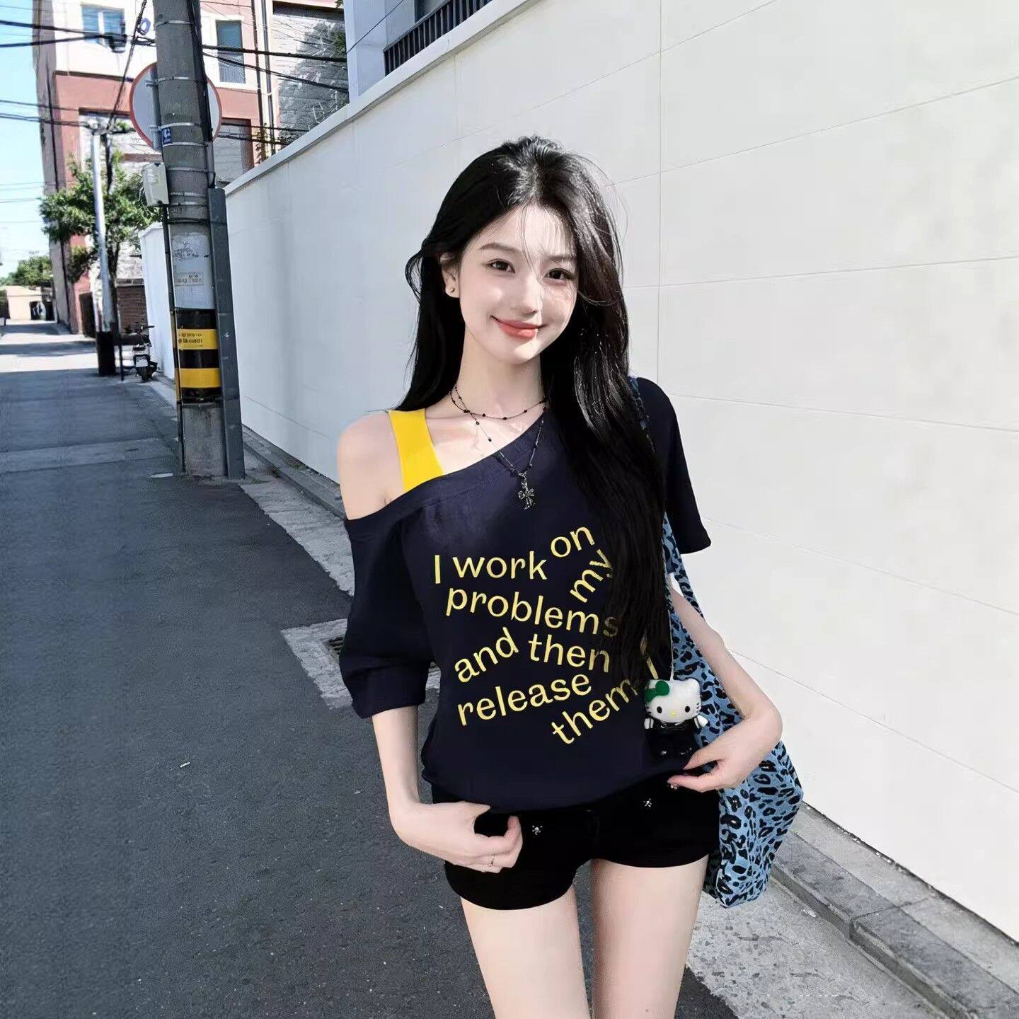 夏季新款高级感百搭宽松上衣ins图片