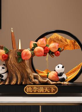 熊猫文创笔筒流沙画画摆