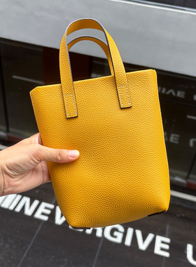 herrtuny新款简约百搭头层牛皮手提斜挎包真皮手机包