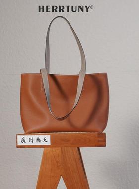 herrtuny头层TOGO牛皮包包小号托特包手提真皮包女士单肩包