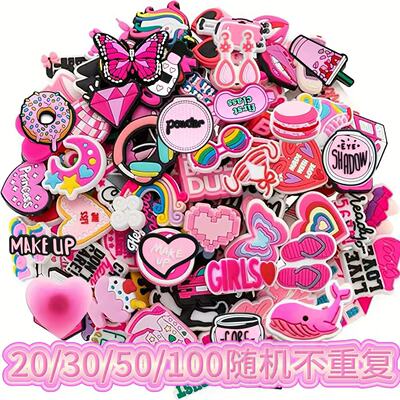 20/351pcs粉色随机鞋花di