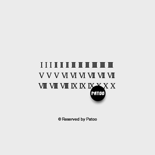 【PATOO怕痛】原创防水纹身贴 罗马数字 Roman Numerals 黑白中性