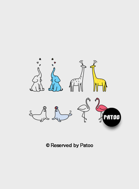 【PATOO怕痛】原创防水纹身贴 马戏团circus 动物可爱创意儿童ins