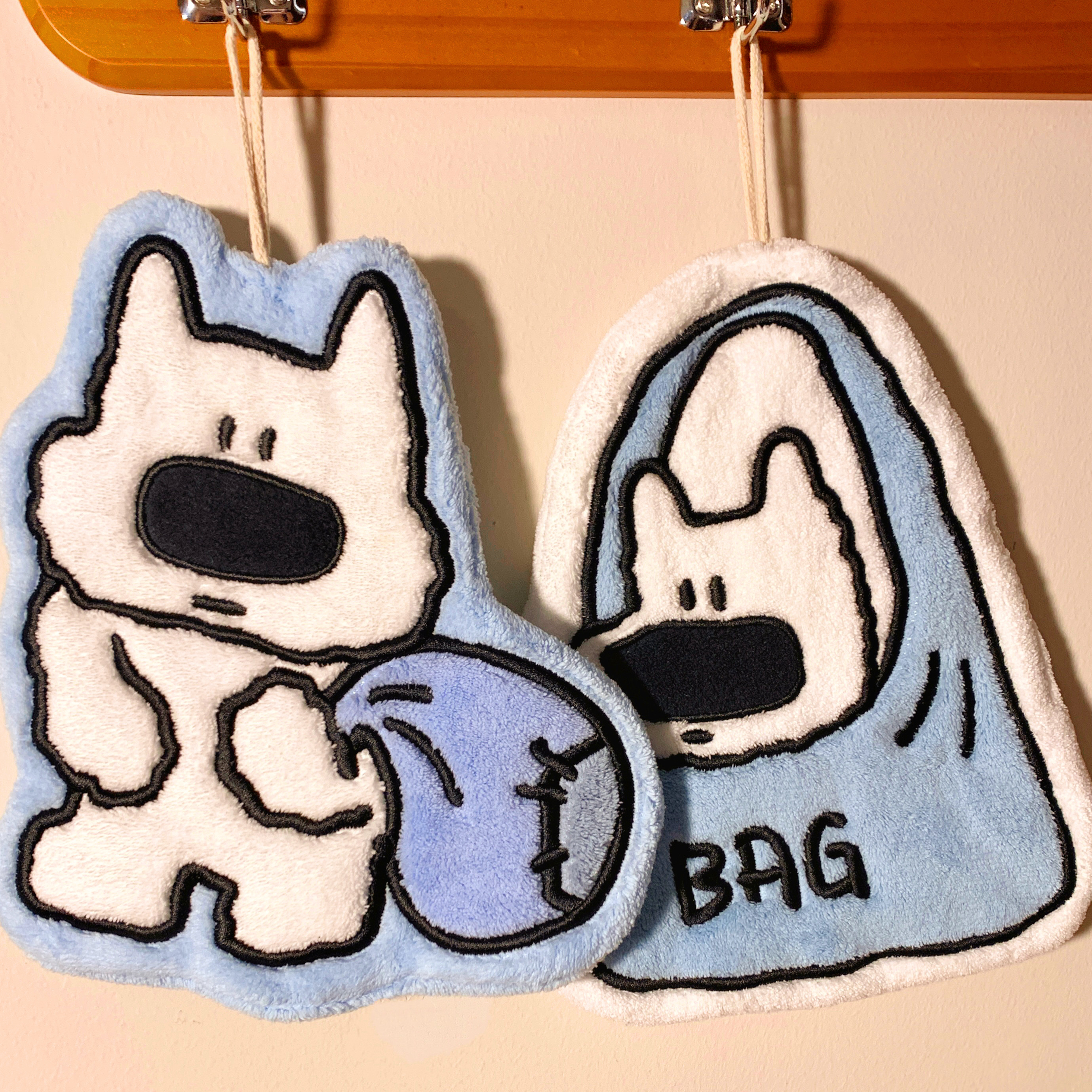 可爱小狗挂式擦手巾超强吸水抹布