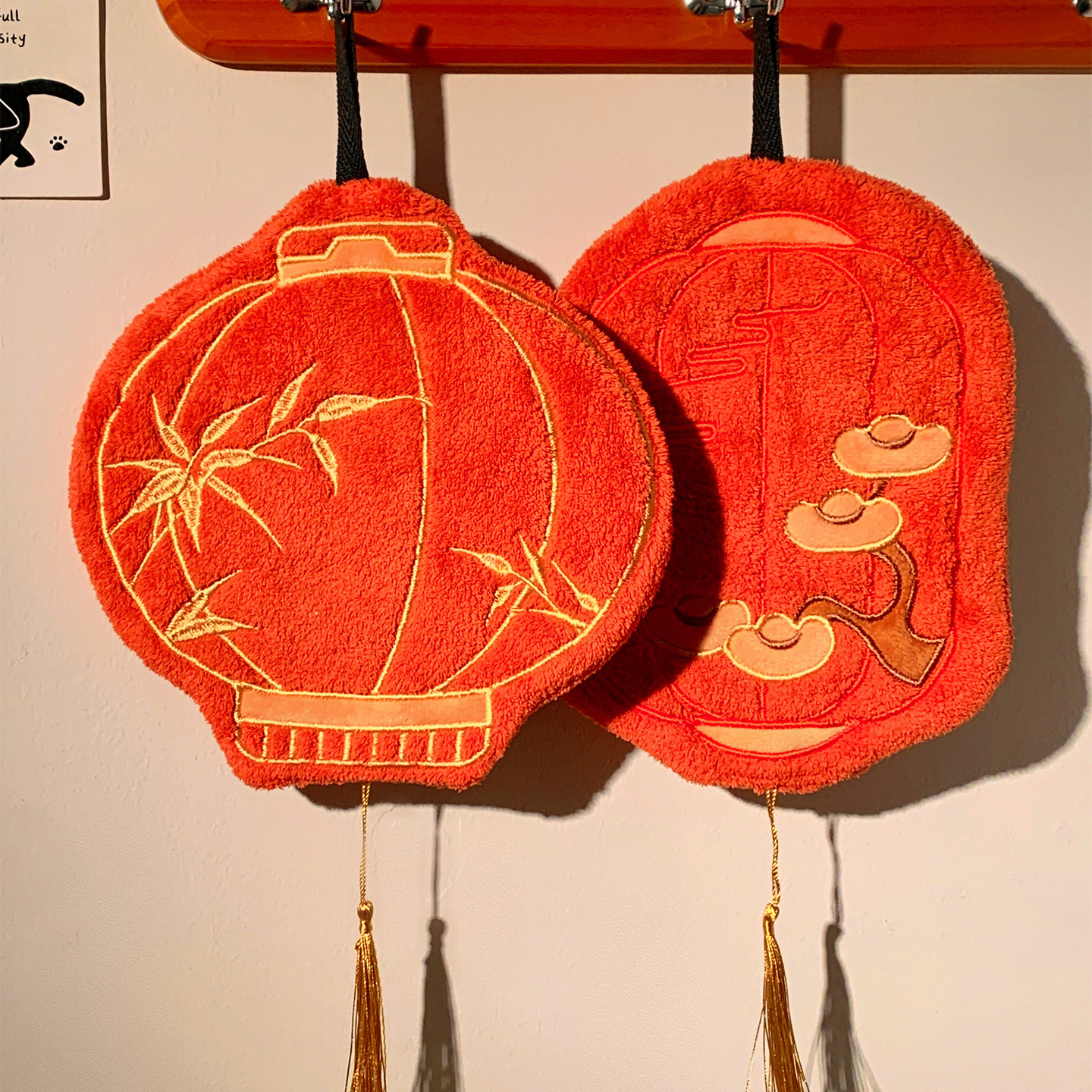 可爱红色灯笼擦手巾挂式加厚超强吸水速干毛巾厨房卫生间抹布手帕,家庭/个人清洁工具,厨房擦手巾,淘宝优惠券,粉丝福利购,淘宝优惠卷