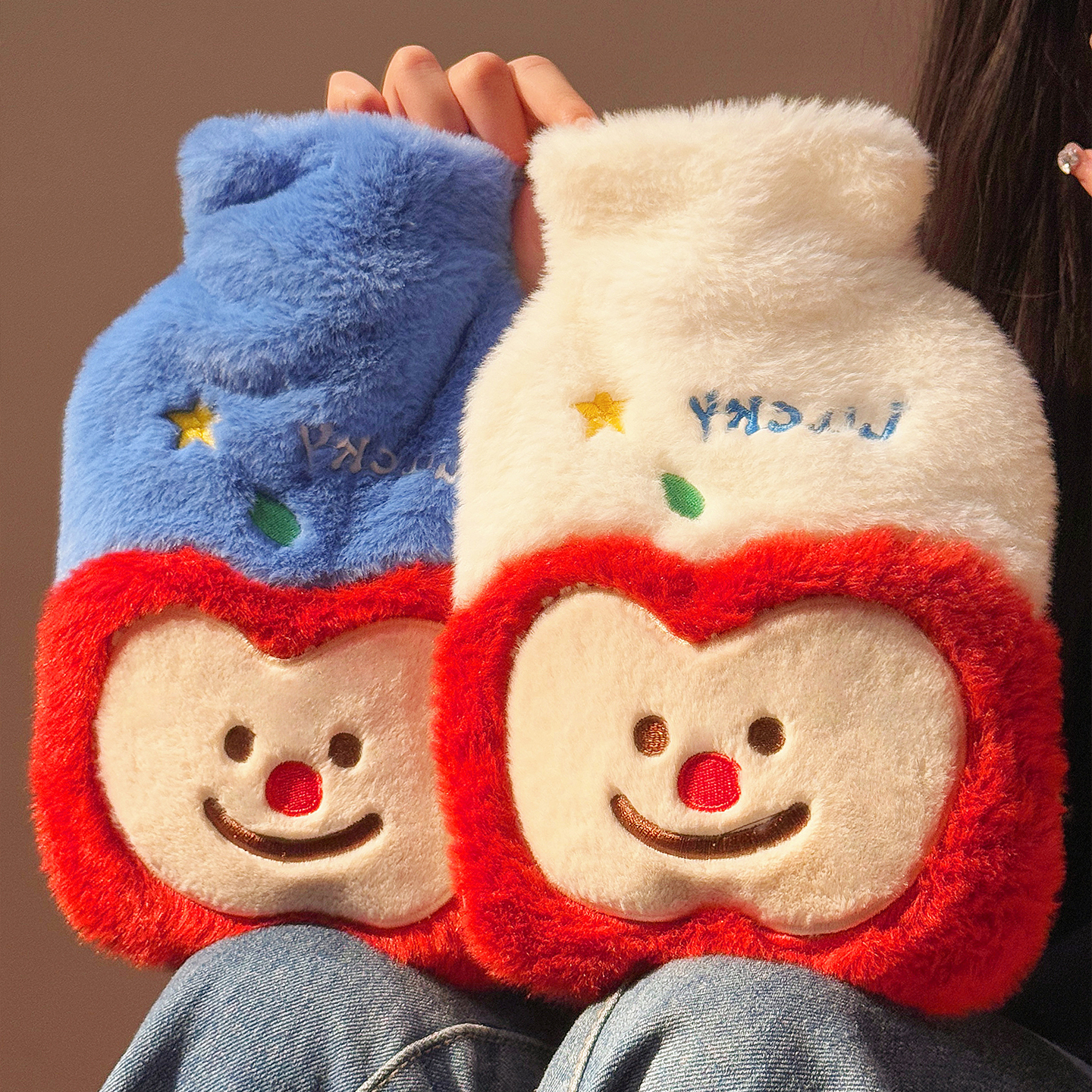 可爱毛绒注水热水袋女生大号暖脚