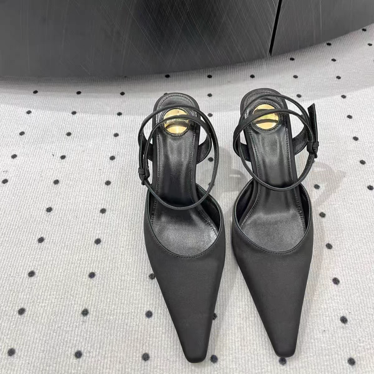 thumbnail for Haute Couture 2025 Early Spring New French Fashionable High Heel Pointed Toe Sandals Patent Leather Silk Sexy Stiletto Women's Shoes