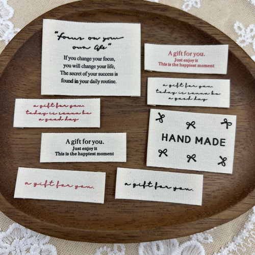 韩国布标现货纯棉印唛手工棉带印刷包包配件布标围巾袜子辅料印唛