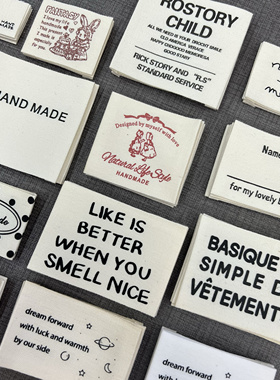 现货布标纯棉布贴服装辅料棉带姓名贴标签商标diy娃娃韩国领标