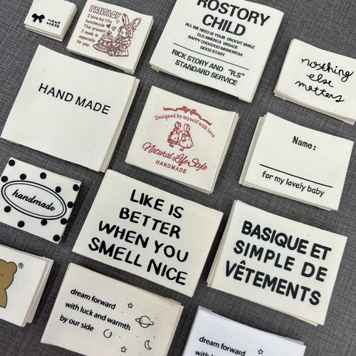 现货布标纯棉布贴服装辅料棉带姓名贴标签商标diy娃娃韩国领标