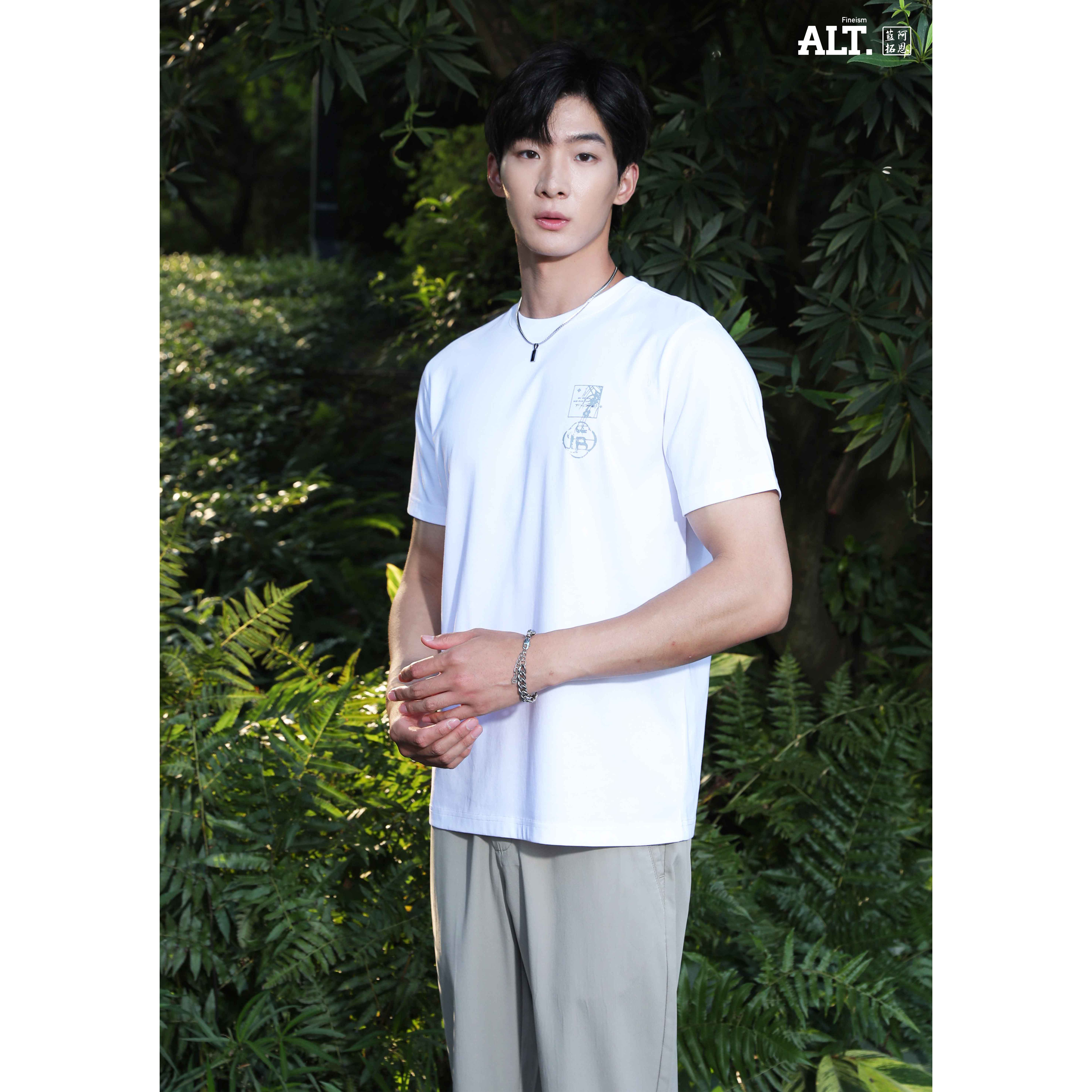 阿恩蓝拓纯棉潮牌t恤男士宽松