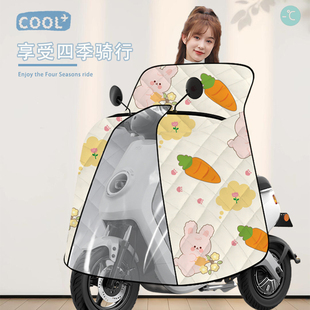 爱玛电动车挡风被四季通用加大斗篷式双面防水春秋新款防晒防风罩