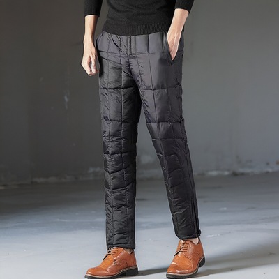 羽绒裤加厚白鸭绒中老年男款冬季