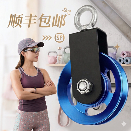 自制DIY健身器材滑轮大飞鸟高位下拉定滑轮吊轮龙门架健身器材