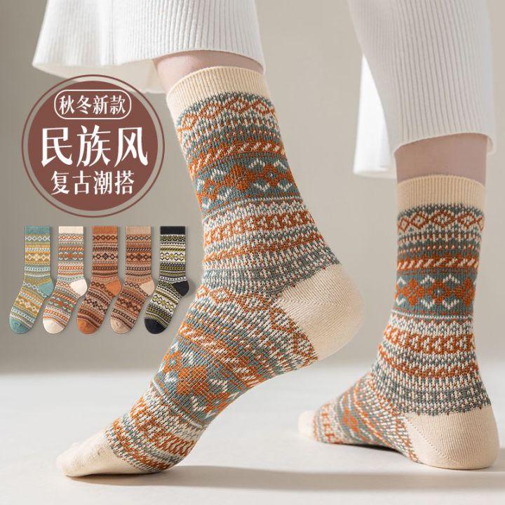 女式秋冬新款双针双路袜长筒袜子