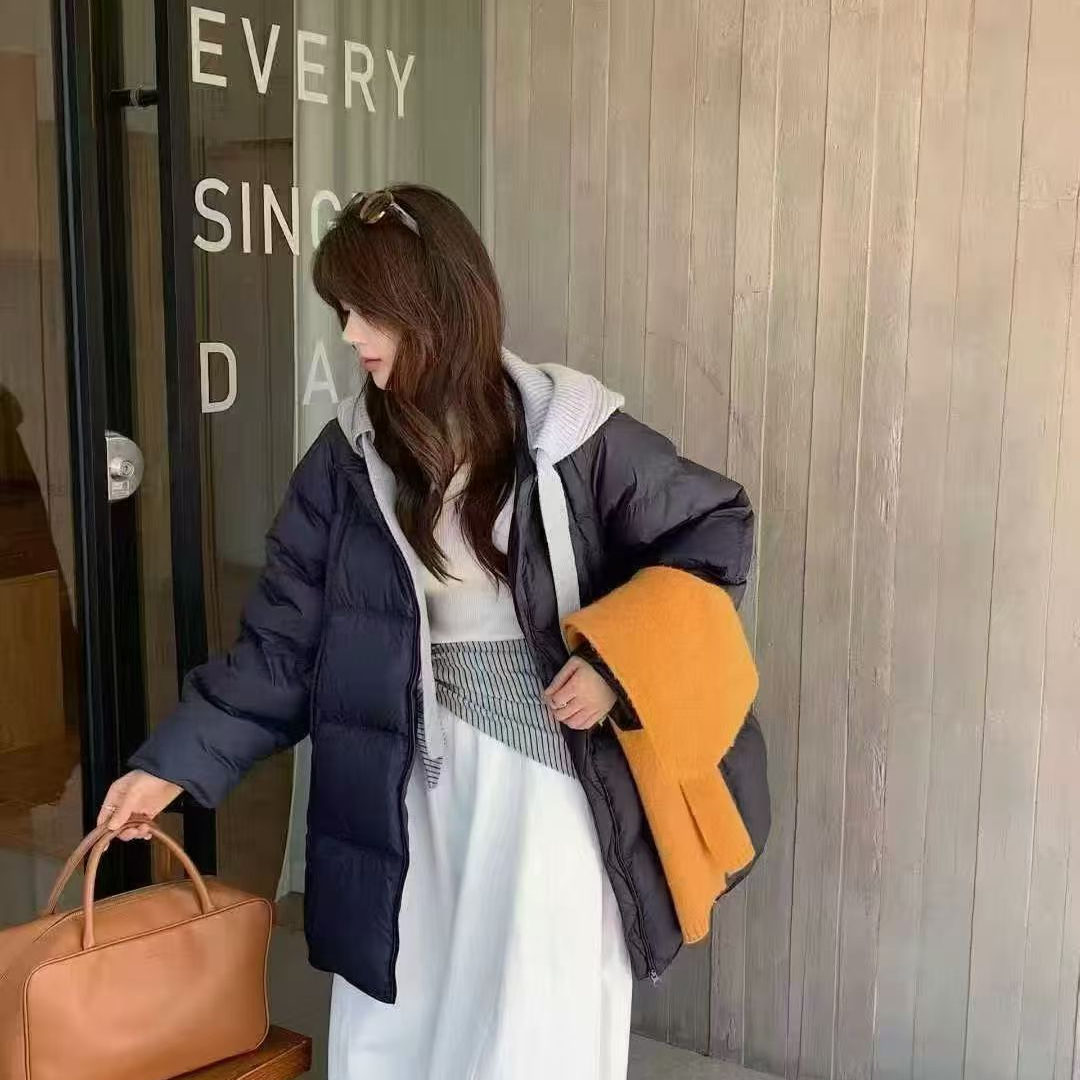 连帽针织50羽绒服女冬季新款休闲加厚中长款羽绒衣网红同款外套潮