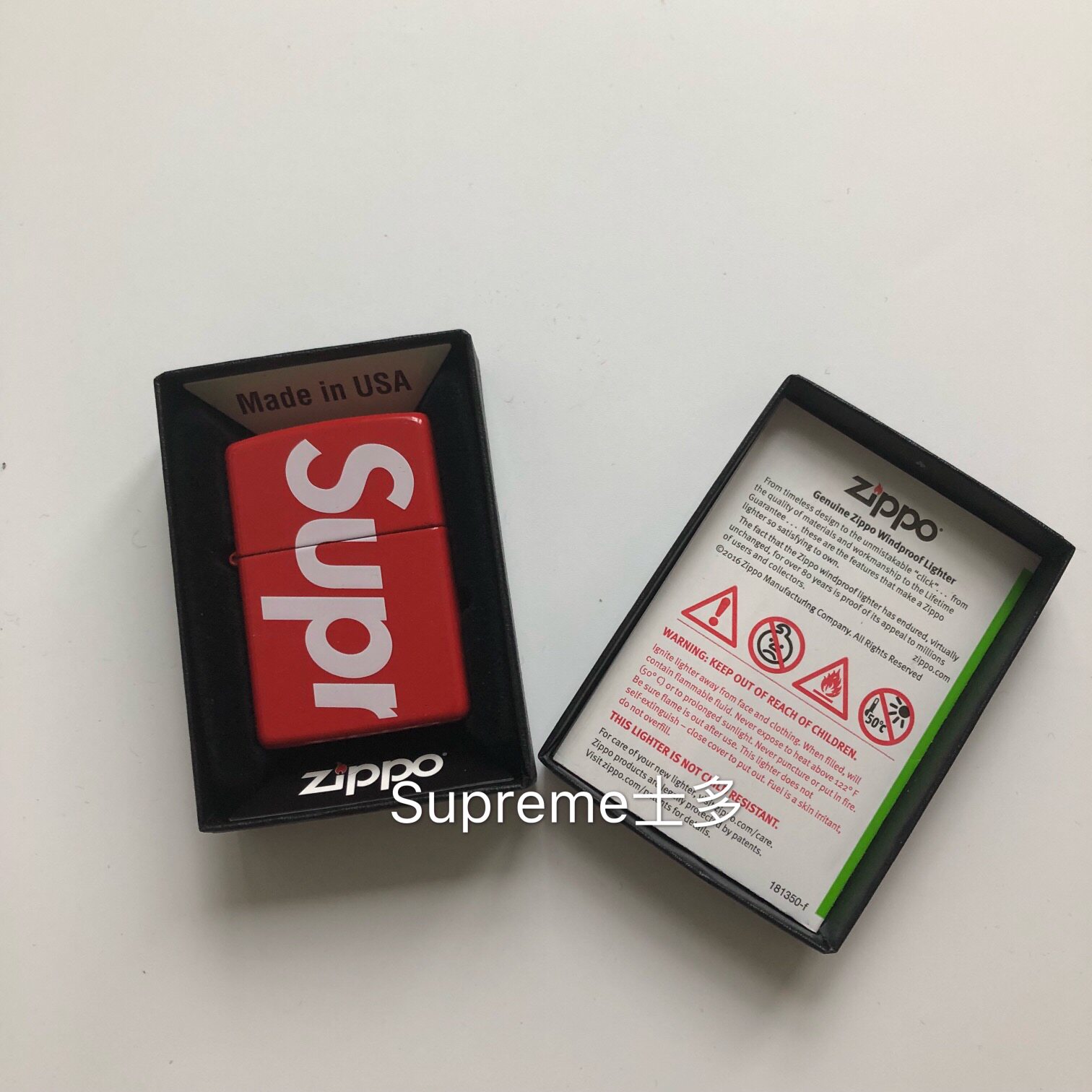 [国内现货]ss18 supreme logo zippo 芝宝联名打火机