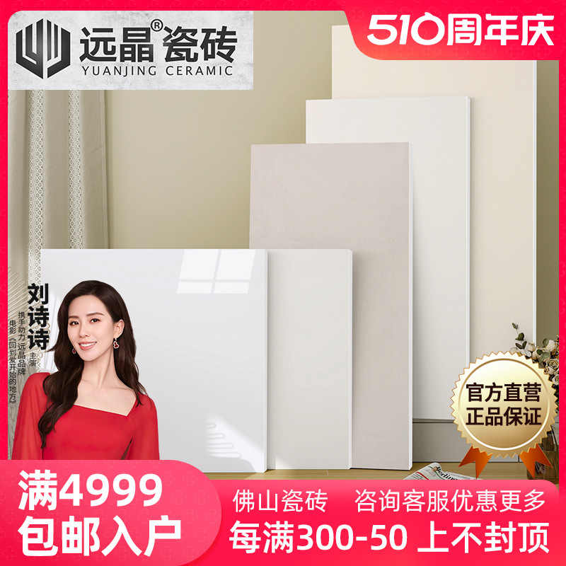 远晶 800x800柔光天鹅绒超白坯微水泥瓷砖客厅地砖厨卫墙砖奶油风