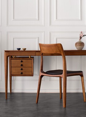 Adeline 艾德琳束身书桌北欧极简实木原木色办公桌日式设计电脑桌