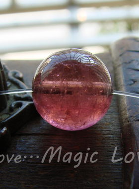 【Magic Love】天然通透艳丽粉碧玺12.5mm大尺寸圆珠单珠◎特价