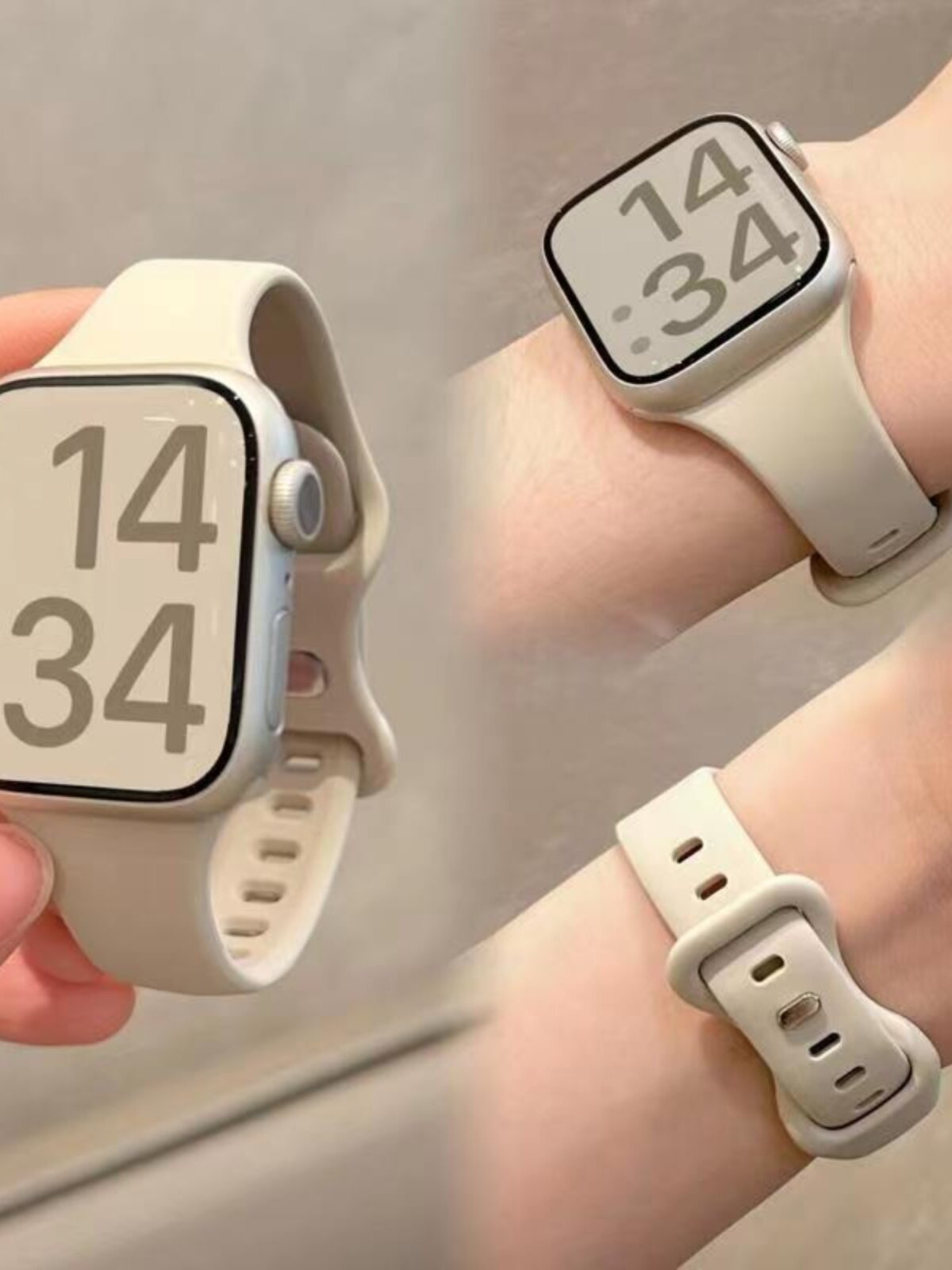 SUITABLE FOR APPLE WATCH IWATCH STRAP SE NICHE CUTE BUTTERFLY BUCKLE SMALL WAIST SILICONE S8ULTRA STRAP