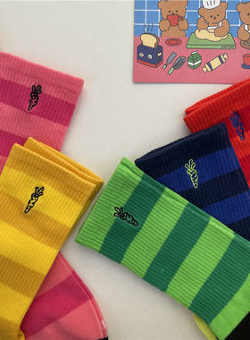 boom bomb条纹拼色字母萝卜双面刺绣潮流棉透气街头男女潮款