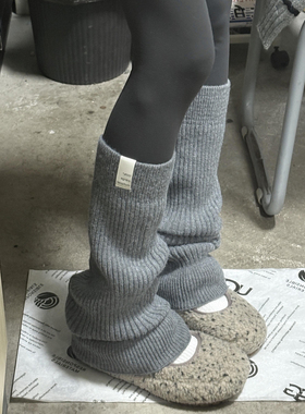 一穿一个不吱声！这灰色袜套搭鲨鱼裤属实好看~袜套女秋冬厚款堆