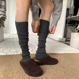 袜子女小腿 显腿长腿细 好韩 复古坑条堆堆袜简直是秋冬bi备单品