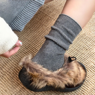 绝美 gery灰 分段式 堆堆袜真 袜子女中筒堆堆袜日系 miu系巨百搭
