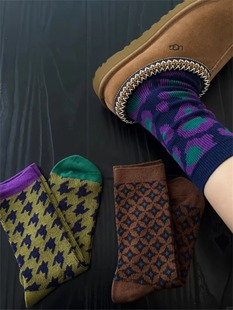 boom bomb复古小众设计感冬季个性撞色ins潮双针双路条纹女款深色