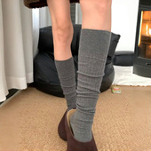 袜子女慵懒秋冬日系 竖条纹chao显腿细腿长 好舒服 小腿堆堆袜啊