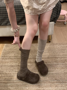 复古焦糖花边袜~终于等到秋天辣~满满的氛围感~袜子女秋冬小腿堆