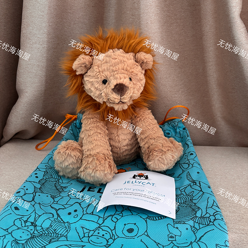 英国Jellycat波浪毛狐狸狮子羊恐龙猴子猪飞龙安抚情绪公仔超柔软