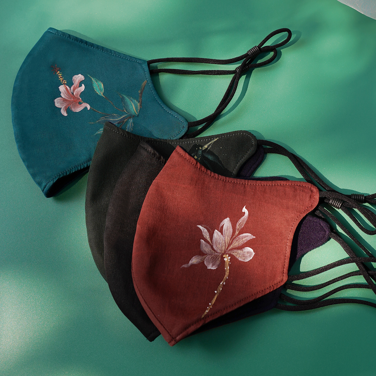 秋冬保暖口罩香云纱真丝口罩加厚