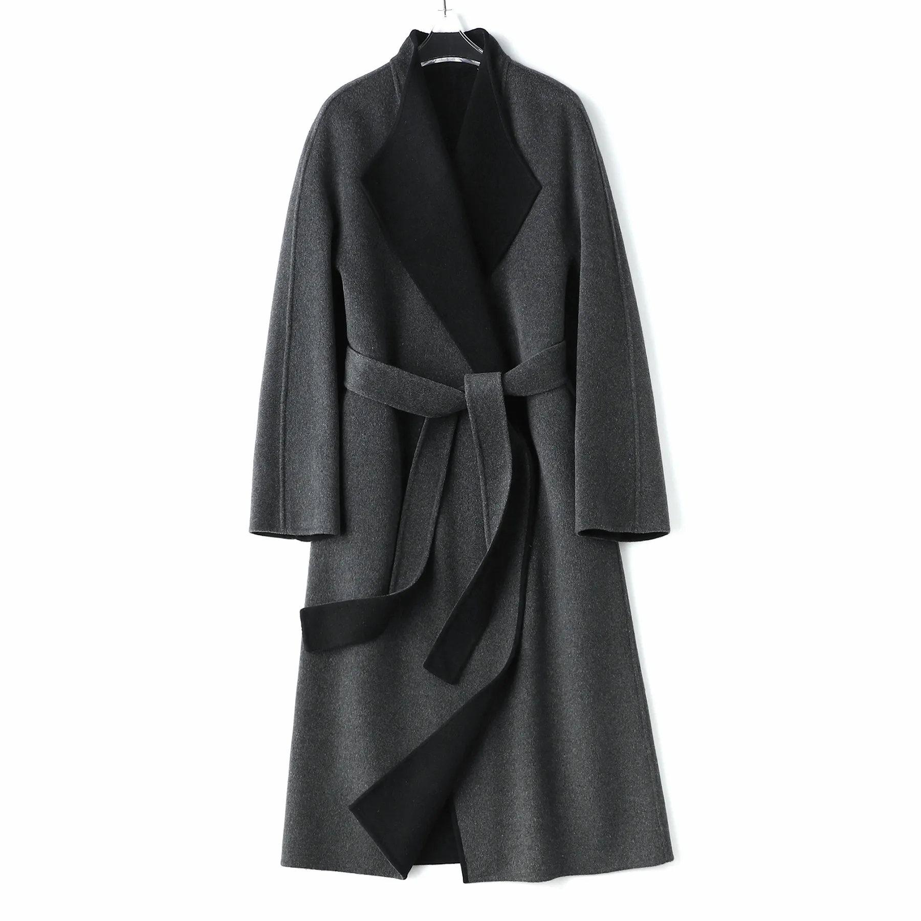 【高精30羊绒】极简DA牌气质翻领长款双面呢大衣女25秋冬通勤外套